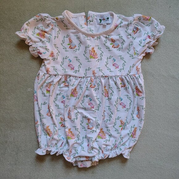 Peter Rabbit short romper - Magnolia Steel - 18M - Picture 1 of 3